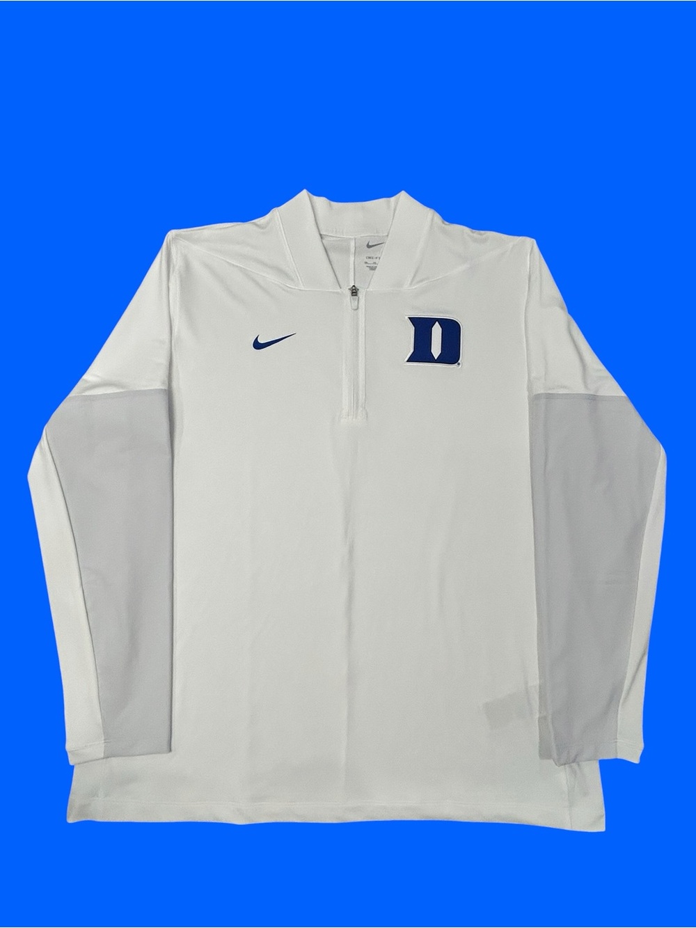 Nike Dri Fit Intensity‎ Team Issue White 1/4 Zip Performance Pullover Men’s 2XL